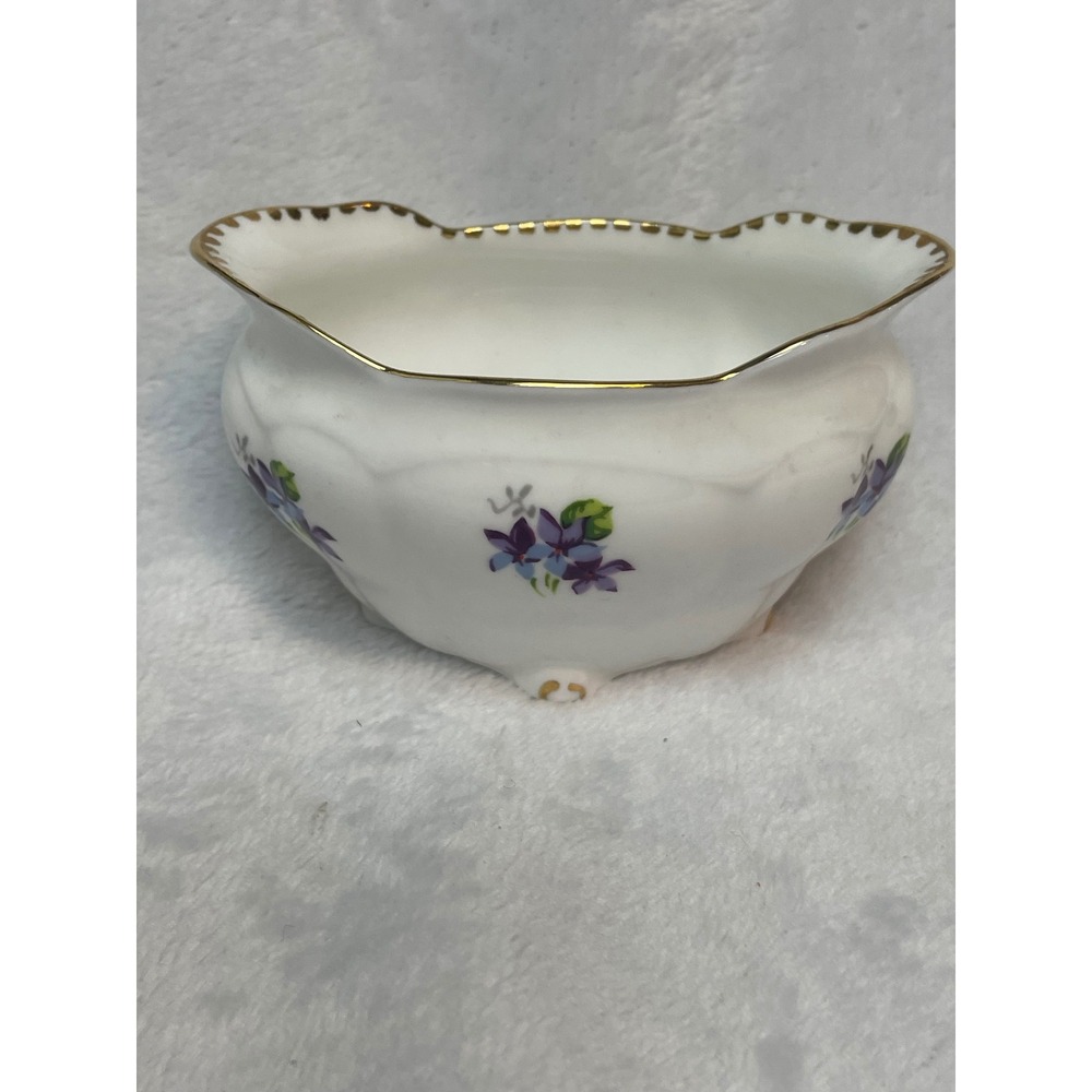 Royal Stafford Sweet Violets Bone China Mini Sugar Bowl Gold Gilt from England